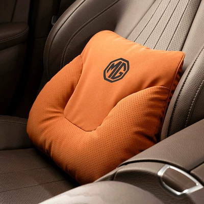 Headrest: and Neck Pillow - horn-style-love-horse-orange-mg-lumbar-support-set