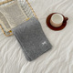 Wool embroidered bow scarf-gray