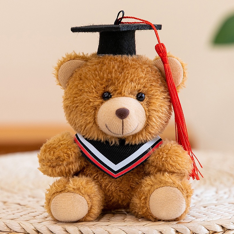 Graduation Doctor Bear Puppy se puede imprimir logotipo maestro de licenciatura Teddy Bear muñeca regalo de graduación