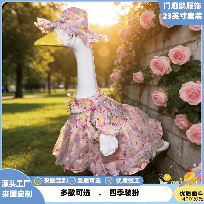 Pastoral Cottagecore Butterfly Garden Dress & Wide-Brim Bonnet