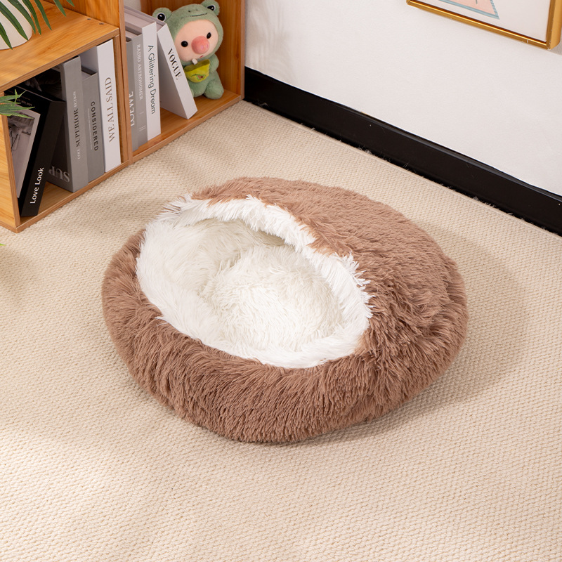 Nido para gatos Cálido en invierno Casa para gatos gruesa cerrada Nido de concha grueso grande Four Seasons Cama para mascotas de casa para perros universal