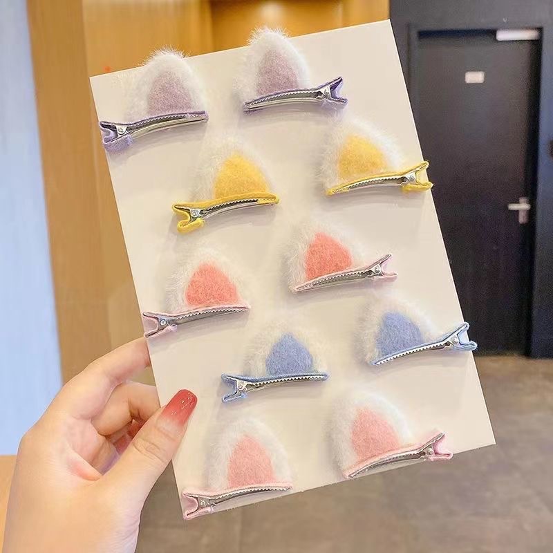 봉제 고양이 귀 머리핀 [종이 카드 없음]