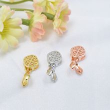 DIY饰品配件 复古瓜子扣 中国风玉石吊坠扣头 翡翠蜜蜡水晶夹扣