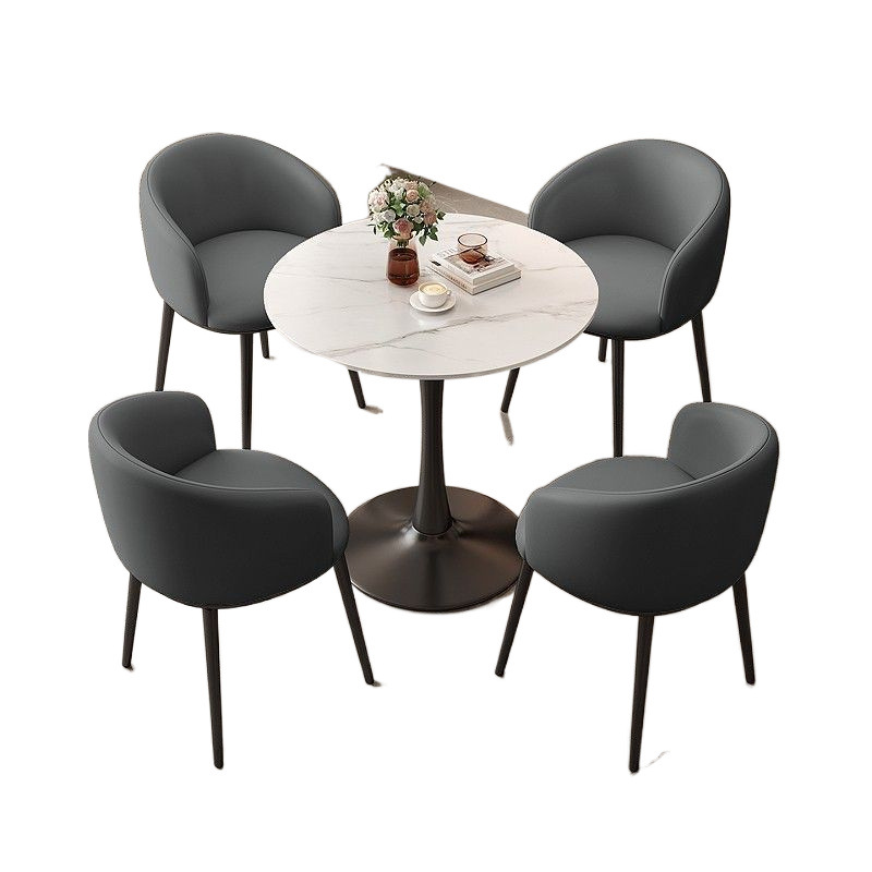 Mesa y silla de negociación de roca de lujo nórdica balcón de recepción oficina de recepción mesa redonda de ocio apartamento mesa de comedor doméstica
