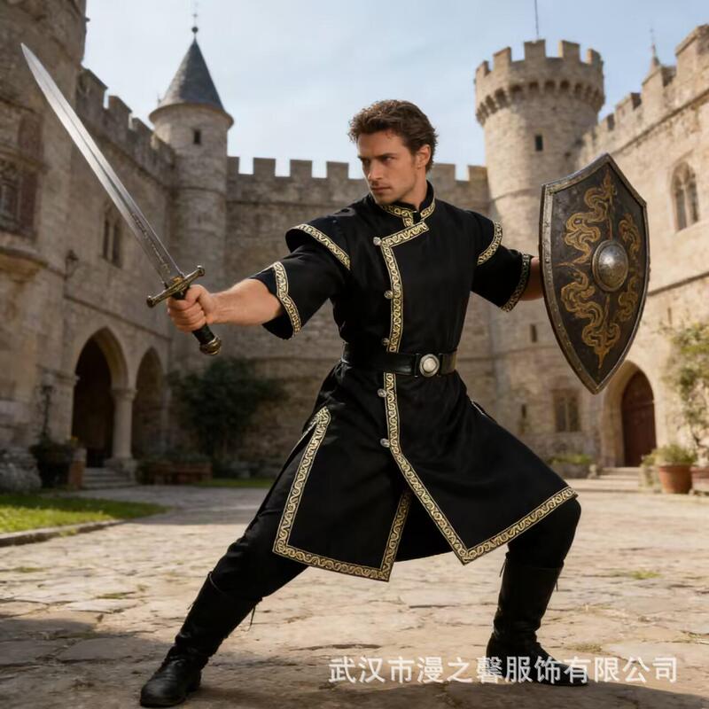 Medieval Renaissance Viking-Style Tunic Knight Pirate Mercenary Warrior Cosplay Costume