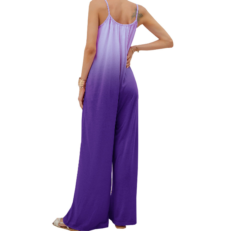 Summer Women Clothing Casual Loose Sleeveless High Waist Jumpsuit