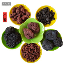 红色黑色火山石 鱼缸过滤水族造景用火山石颗粒 大块火山岩