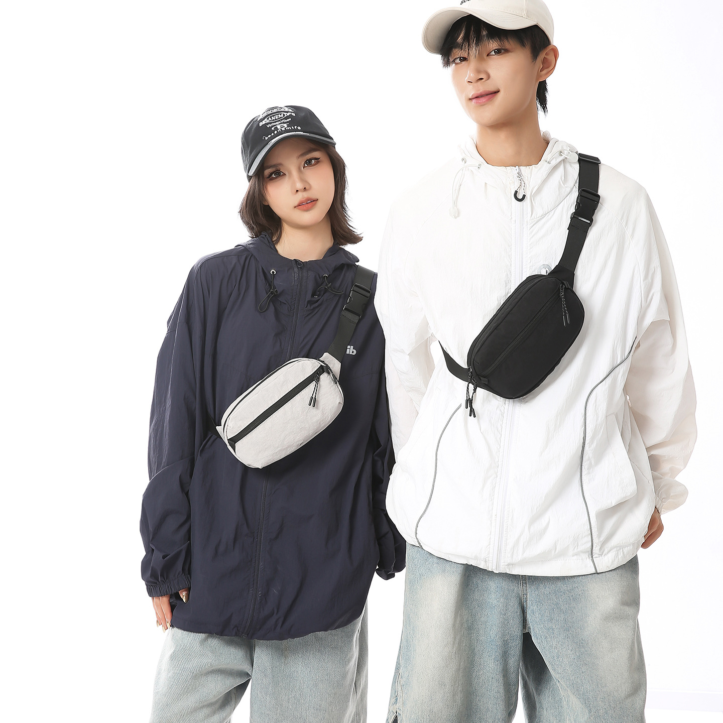 Cross-Border New Lightweight Sports Outdoor Bag, Versatile Casual Crossbody Chest Bag, Cycling Hiking Running Waist Bag with Printed Text