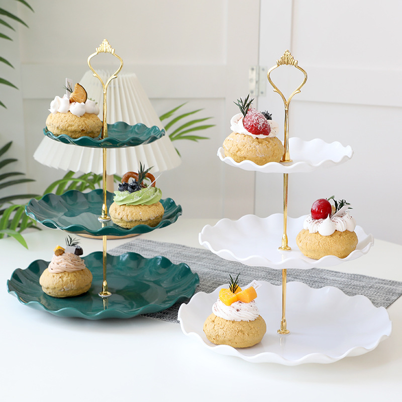 生日布置甜品台装饰摆件婚礼展示架子水果摆台塑料蛋糕托盘点心架