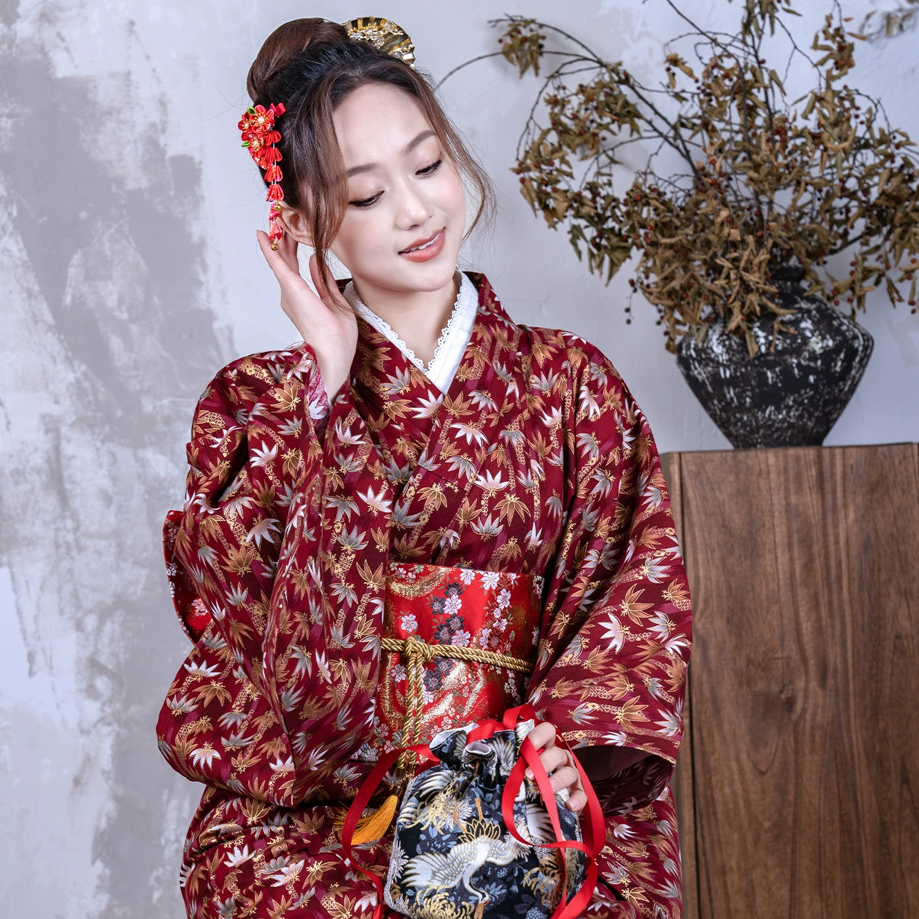 Кленовый лист бамбукового кимоно японский сценарий убивает японский магазин кимоно