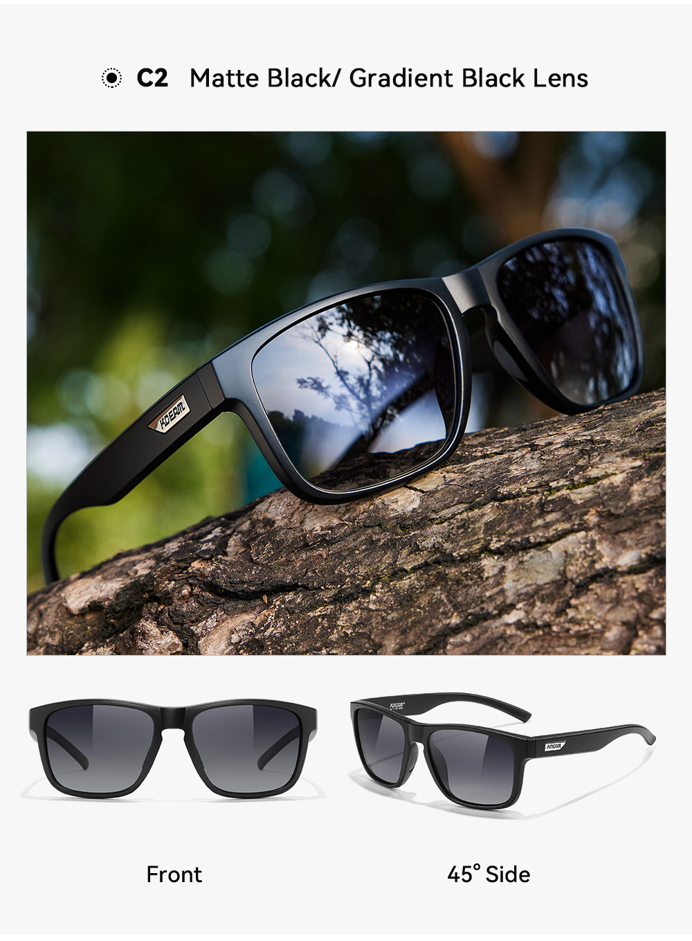KDEAM Yeni Model Büyük Beden Polarize Güneş Gözlüğü Erkek Kadın Outdoor Spor Güneşlik Araba Sürüş Gözlüğü KD109-PLUS