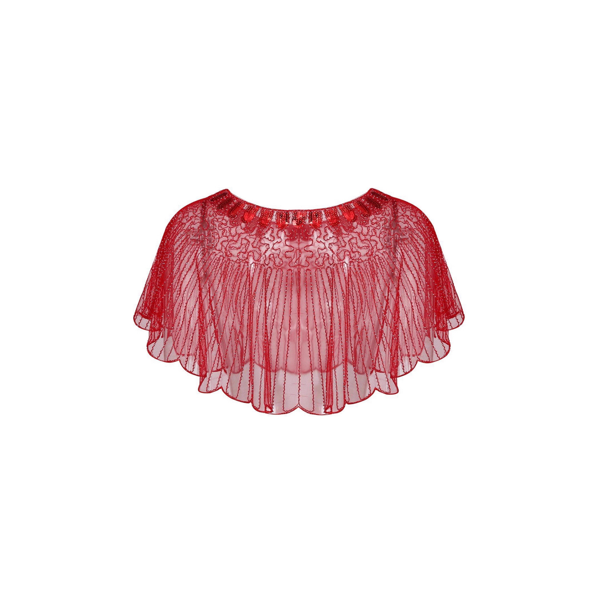 舞会礼服亮片披肩旗袍小披肩舞台服表演服礼服外搭短款舞裙小坎肩