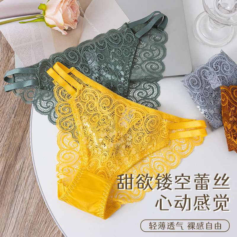 Imperial Feiman's Popular Lace Hollow Women's Underwear Cotton Breathable and Comfortable Briefs for Women