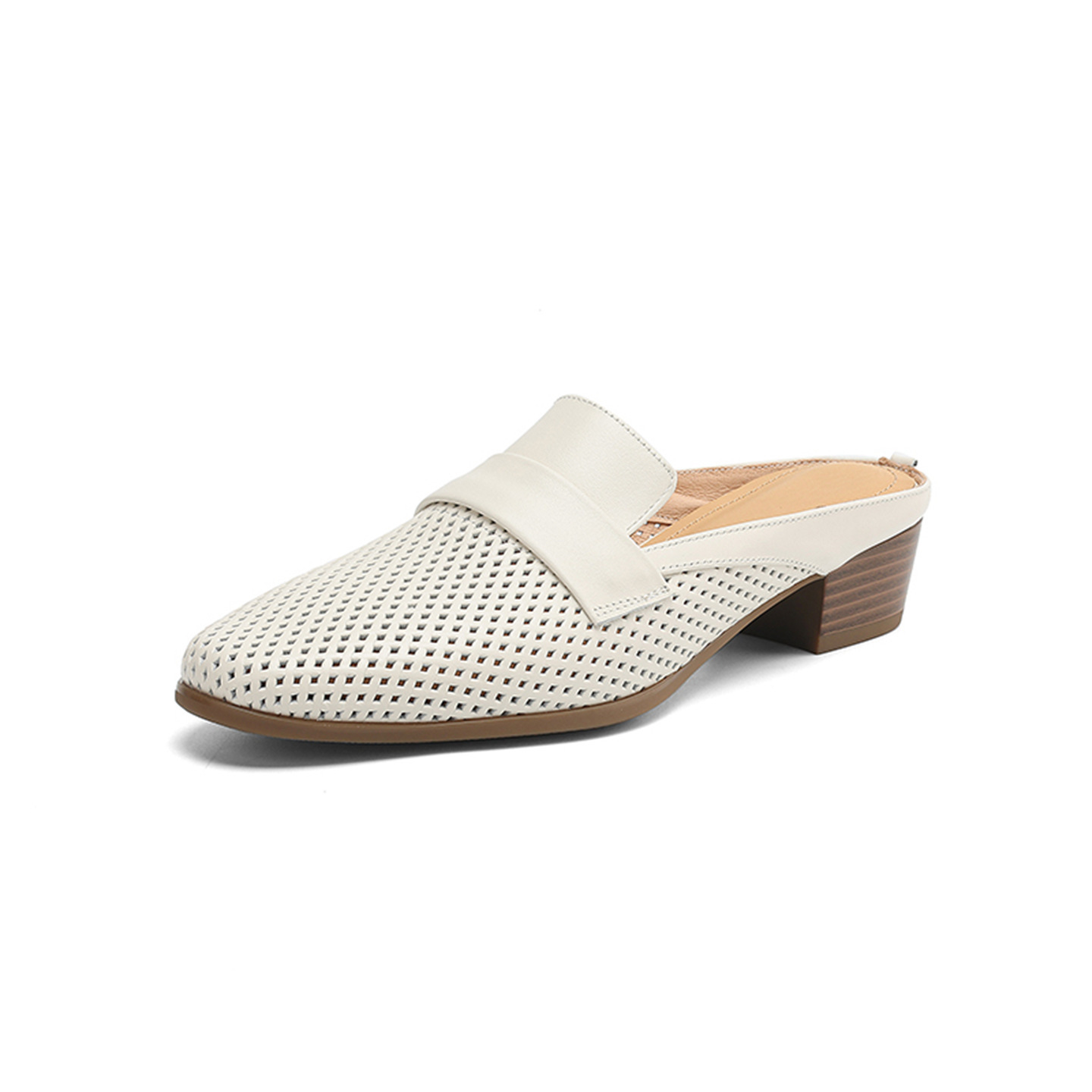 Sandal nữ quai ngang mũi kín gót thấp đế xốp nhẹ mùa xuân hè — đen chi tiết 24