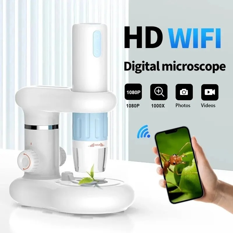 새로운 무선 wifi 고화질 디지털 전자 현미경 학생 장난감 휴대용 1600x 휴대용 현미경