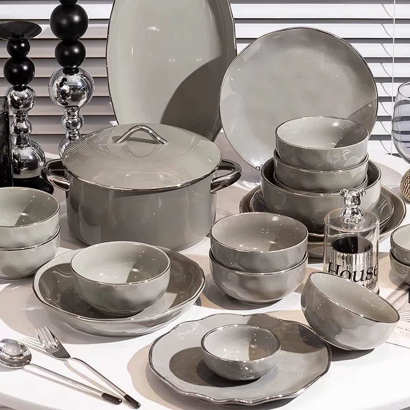 Set, ceramic tableware, light luxury style, high-quality style
