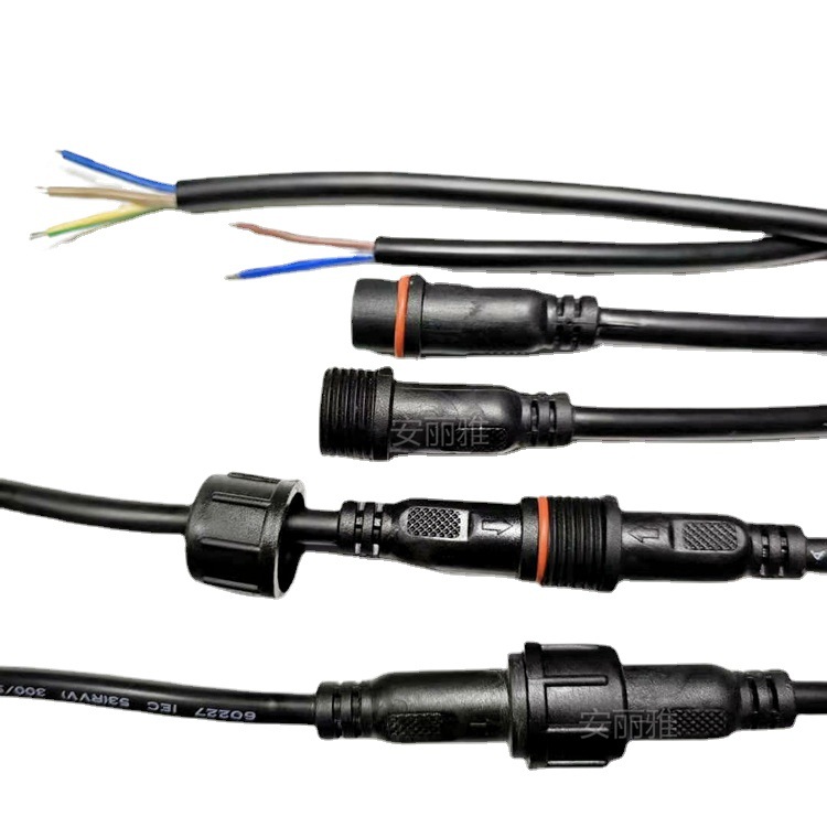 防水线公母对接式驳接连接器电源信号电器线路室内外带线插头插座