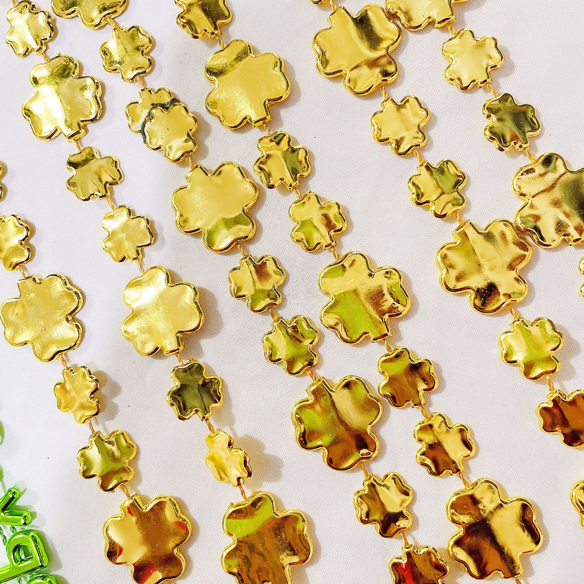 Collar de San Patricio Collar de día de Irlanda Cadena de cuentas de trébol Festival Carnaval Fiesta Cadena de cuentas Exclusivo transfronterizo