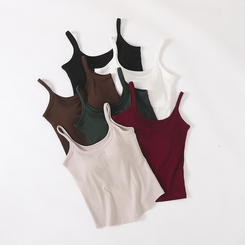 2025 Explosions Summer Base Back Sling Small Vest Women's Belt Chest Pad One-piece Outer Wear Knitted Hot Girl Top Outer Wear 2025 Explosions Summer Base Back Sling Small Vest Women's Belt Chest Pad One-piece Outer Wear Knitted Hot Girl Top Outer Wear