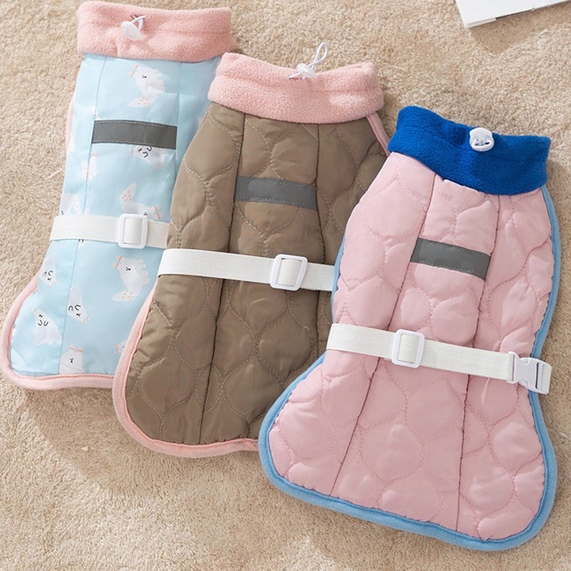 Primavera y otoño gato estilo coreano estilo casual chaleco acolchado chaleco ropa acolchada de algodón mediano y pequeño perro mascota ropa de peluche