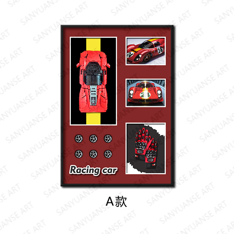 Sala de estar de la entrada Pintura decorativa moderna Coche de construcción tridimensional creativo Sofá pared de fondo Pintura mural de la cabecera del restaurante