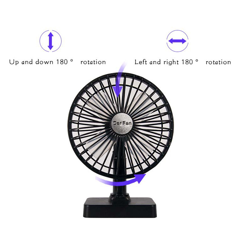 Cooling car fan, portable car electric fan, powerful airflow, small car fan, in-car cooling fan, customizable