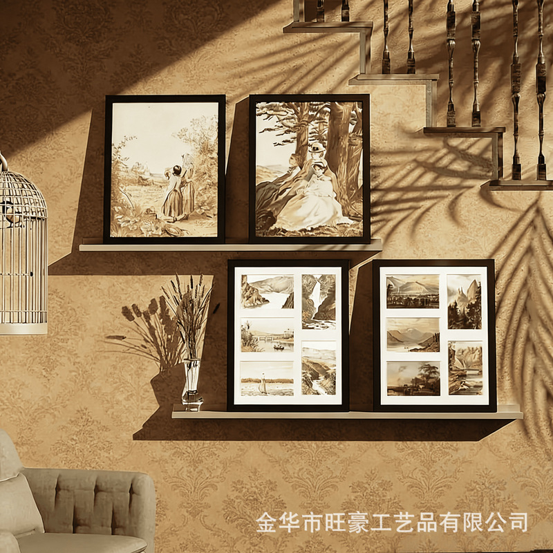 Cross-Border 5-Grid 11*14 Collage Photo Frame Oil Painting Frame Outer Frame Photo Couple Commemorative Gift Photo Frame Wholesale