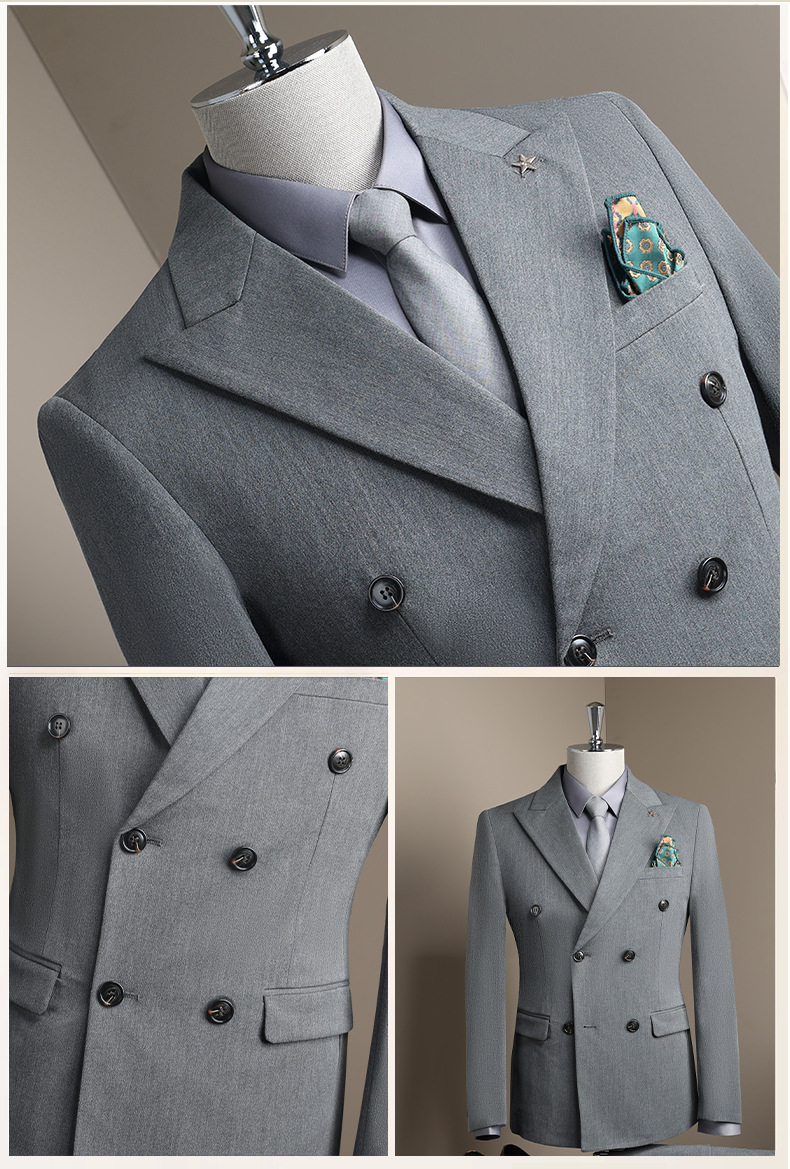 Men's Clothing Slim Fit Formal Suits British Style Groom's Wedding Attire Professional Business Jackets_viptrois.com