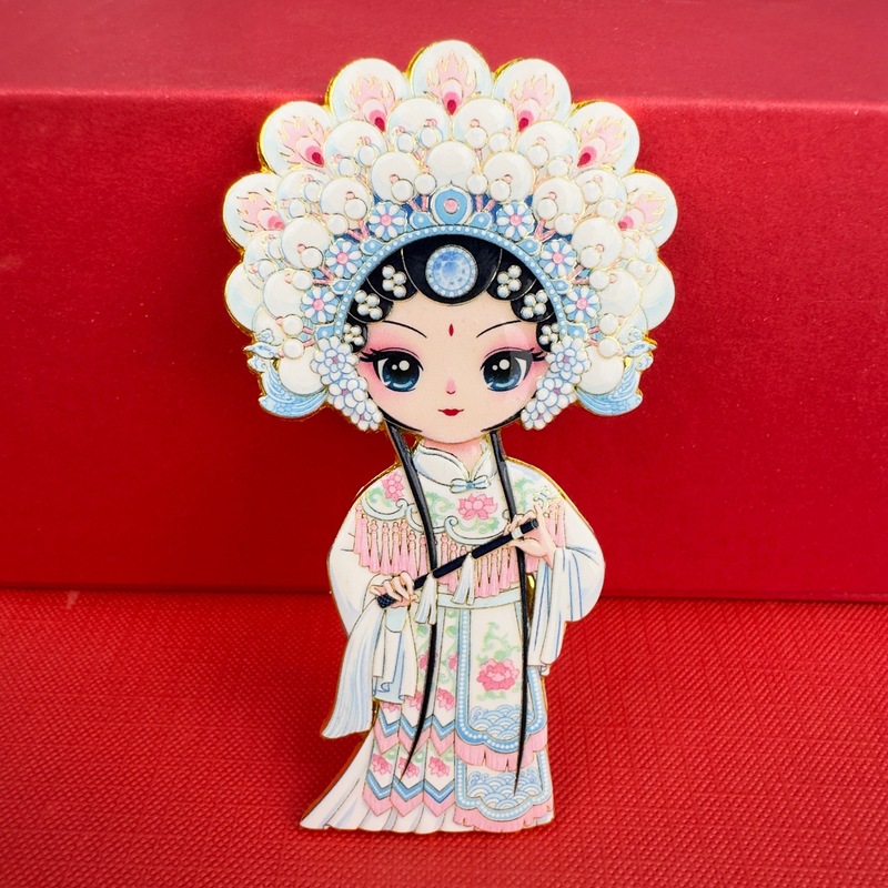 金属戏曲人物冰箱贴京剧脸谱文创纪念品磁贴穆桂英关羽杨贵妃磁吸|undefined