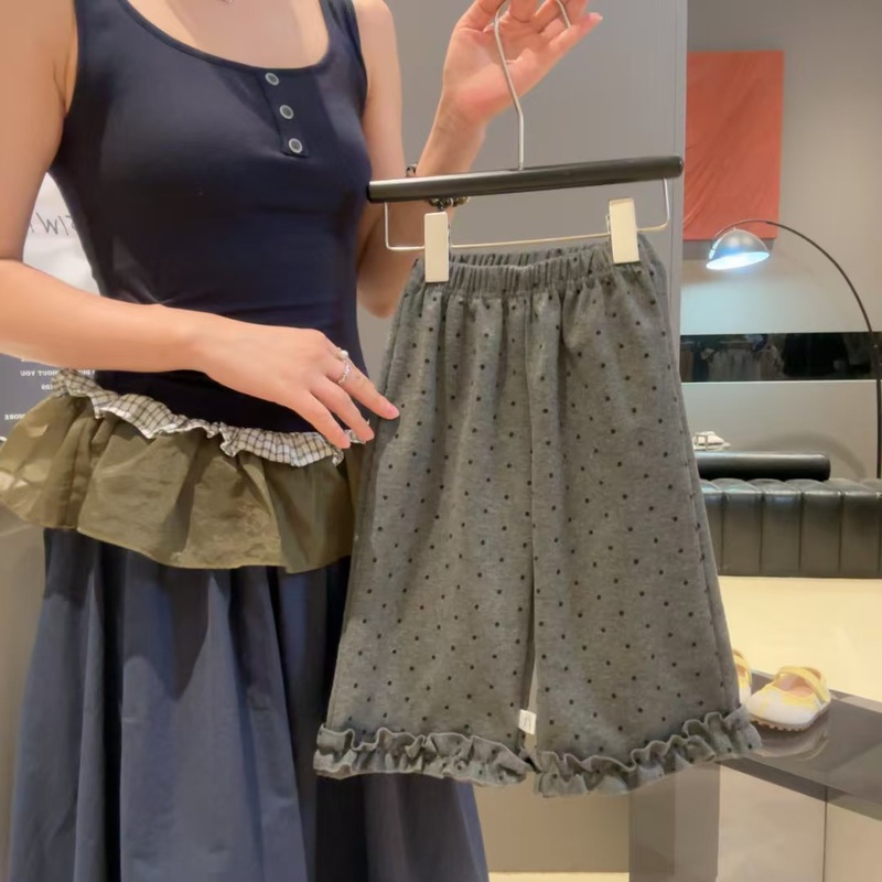 2025女宝宝秋季新款女童裤子花边儿童直筒裤宽松韩版洋气百搭裤子|undefined