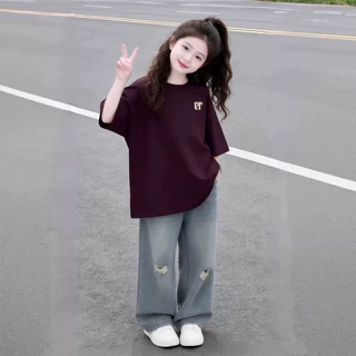 女童短袖套装夏装2026新款儿童洋气时髦衣服女孩大童韩系穿搭童装