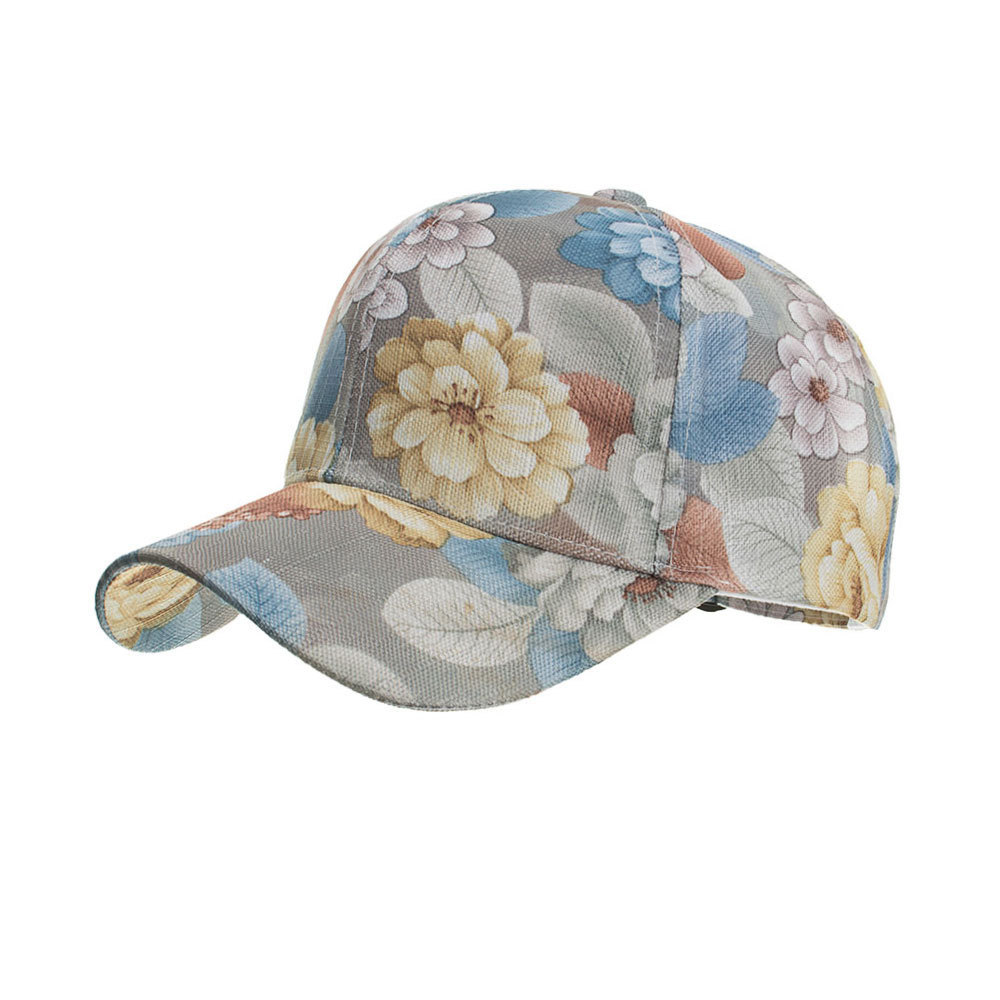 58g Weight Baseball Cap Hats Type Daily Occasion Polyester Material Flower Pattern Summer, Spring, Autumn Season Women'S Gender Flowers Design Basic Style Curved Eaves Rim Women's Basic Flower Flowers Curved Eaves Baseball Cap