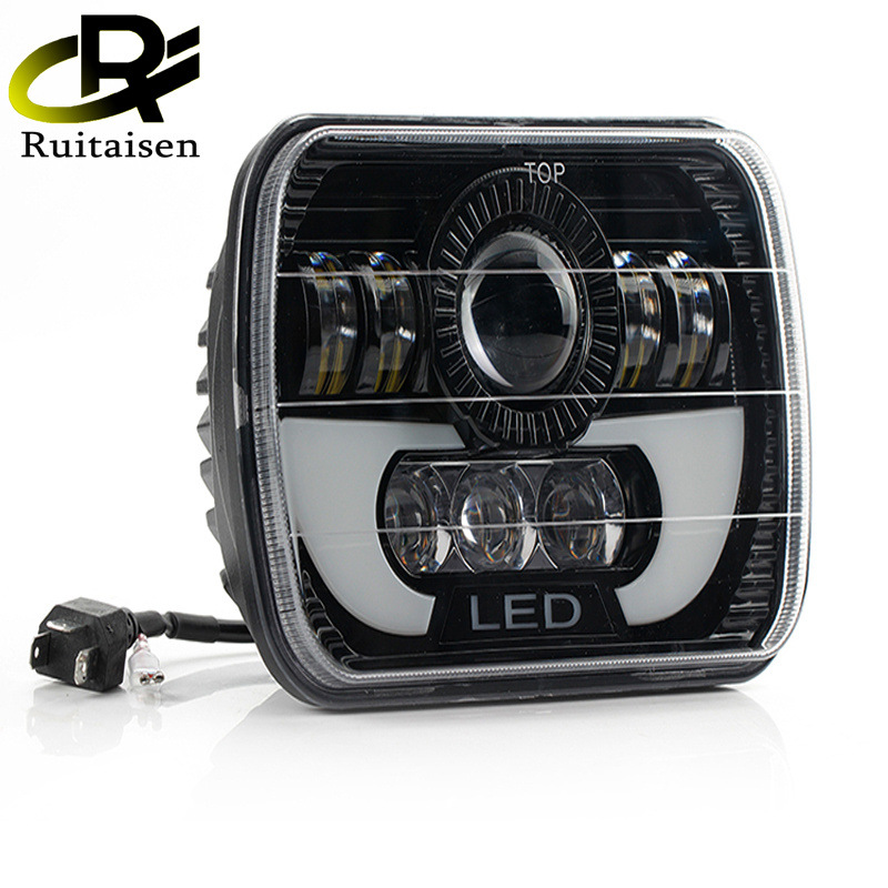 5x7 luz cuadrada adecuada para jeep chenoji 7 pulgadas LED faro 6x7 lejos y cerca de la luz faro modificación fuera de la carretera
