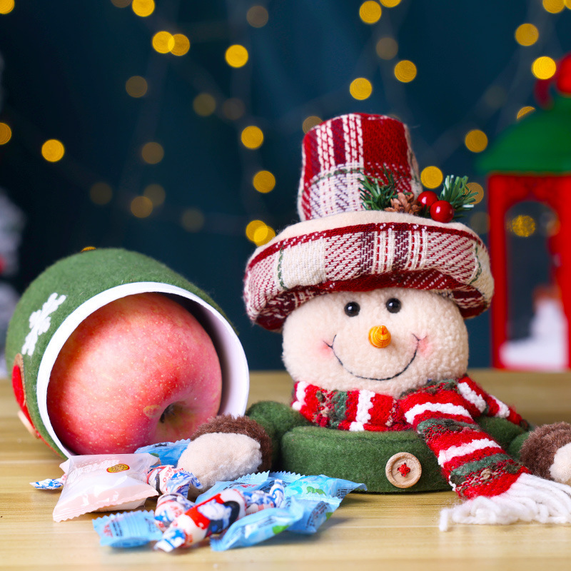 Navidad transfronteriza lata de regalo de alta calidad Papá Noel muñeco de nieve lata de dulces Nochebuena caja de manzana caja de dulces de Navidad