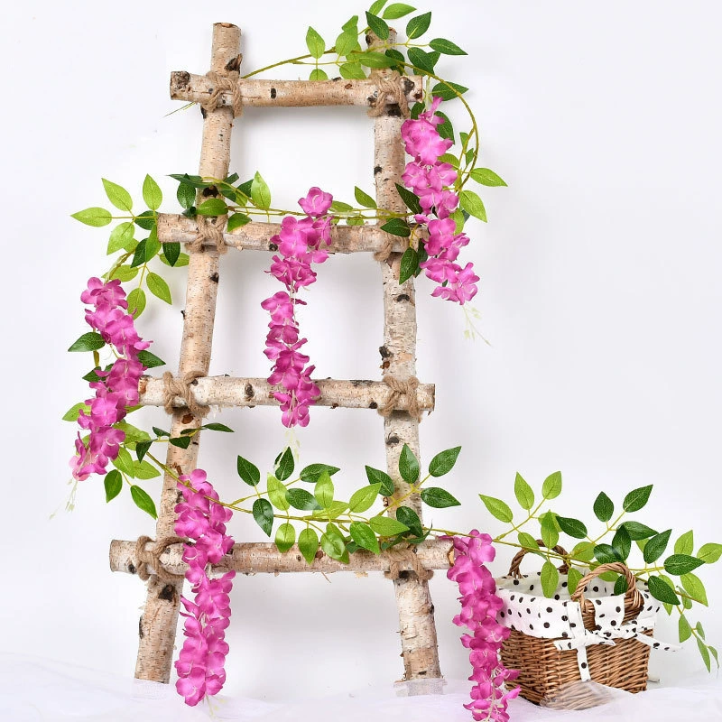 Моделирование глицинии цветок строка цветок лоза Свадебный ландшафтный дизайн дома украшение потолка Глициния Цветок бобы нить Шелковый цветок лоза