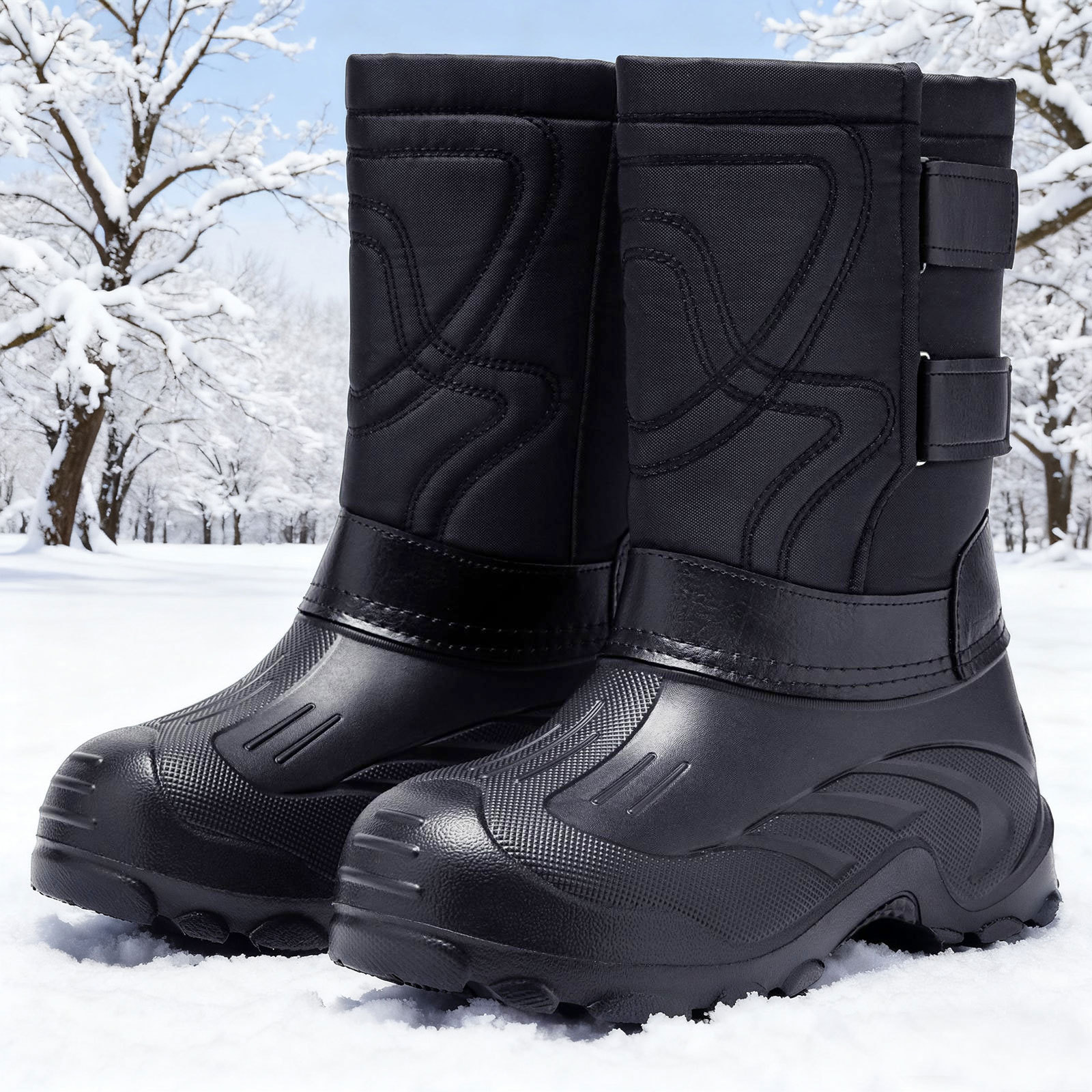 Zapatos de algodón para hombres, zapatos de pesca de tamaño grande, botas de nieve calientes, botas de hombre cómodas, botas de algodón cómodas.
