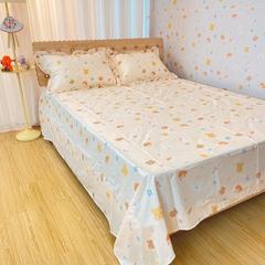 【】米黃色荷葉邊軟妹小碎花床單枕套被套單品純棉四件套