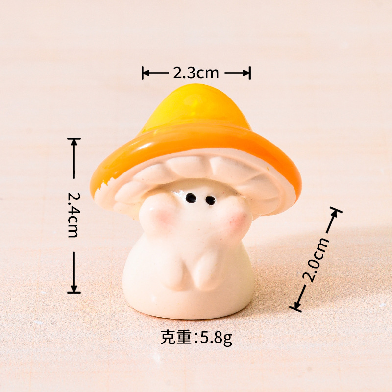 新品潮玩迷你树脂蘑菇模型创意微景观车内装饰摆件娃屋diy装饰品|undefined