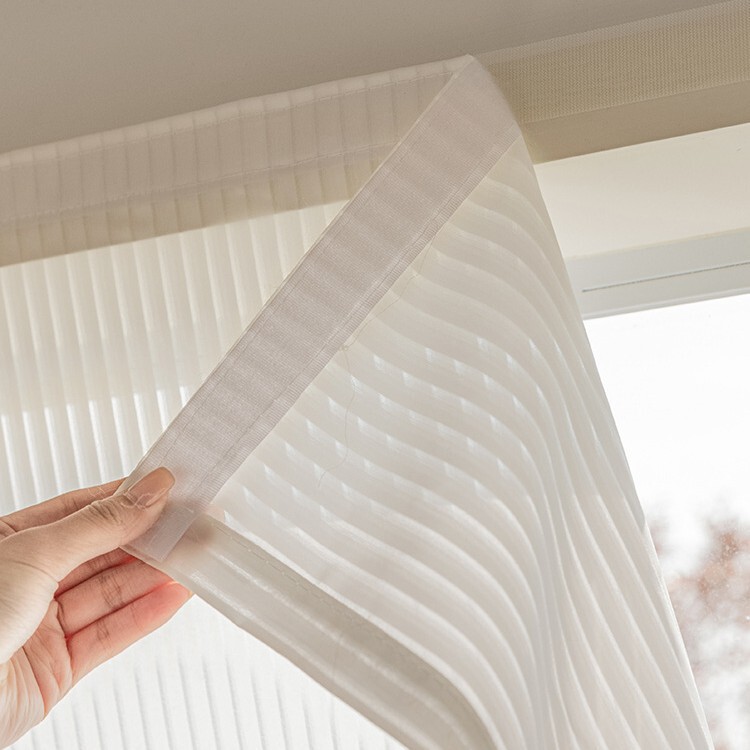 Magic Tape Gauze Curtain, No-Drill Installation, Easy Self-Adhesive Blinds for Small Windows, Light-Transmitting but Not See-Through