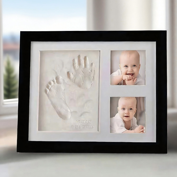 Cross-Border Baby Handprint Photo Frame Pet Hand and Footprint Commemorative Ink Pad DIY High-Value Design Wall Hanging and Tabletop Display