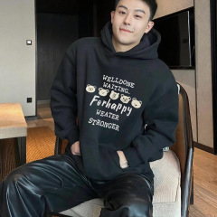 welldone卫衣美式高街潮牌小众男女情侣同款休闲重磅连帽小熊上衣