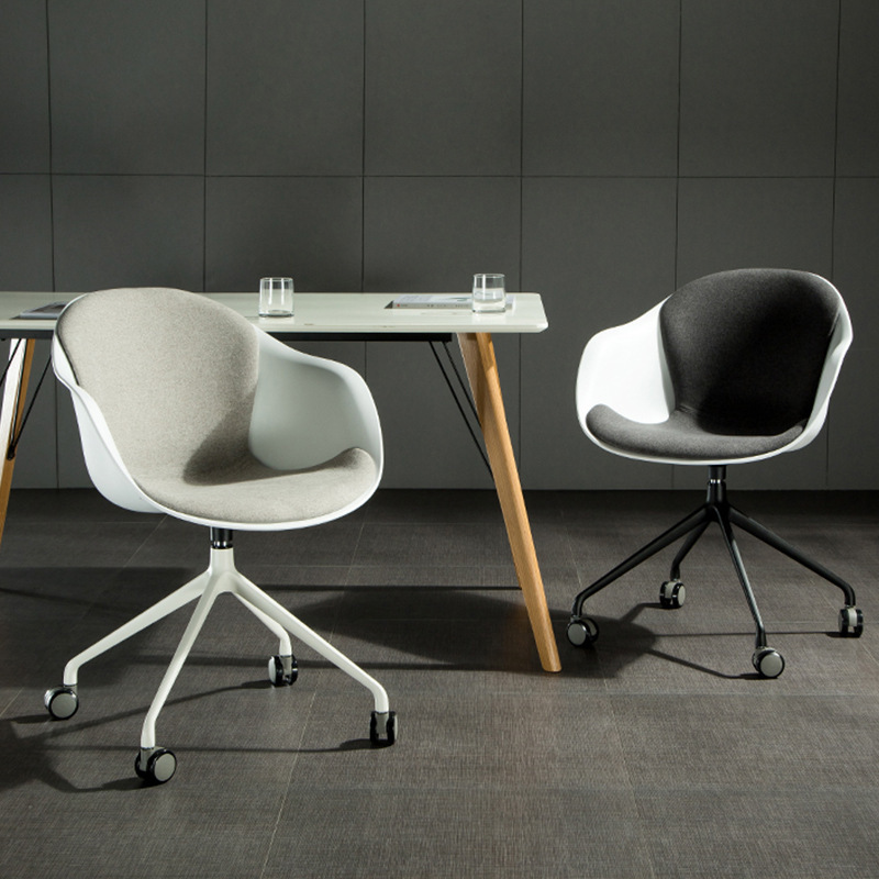意式极简书椅办公电脑椅设计师可旋转椅皮质书房椅子创意工作室椅