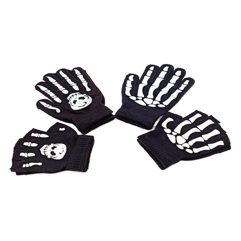 Students Joker Activity Luminous Fluorescent Night Luminous Funny Fun New Gloves Cool Children's Knitted Chamber of Secrets