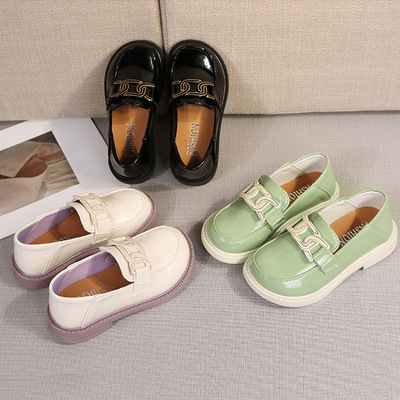 girl fashion leather shoes 2022 Spring new pattern Korean Edition children leisure time Single shoes Little Girl non-slip Princess shoes wholesale