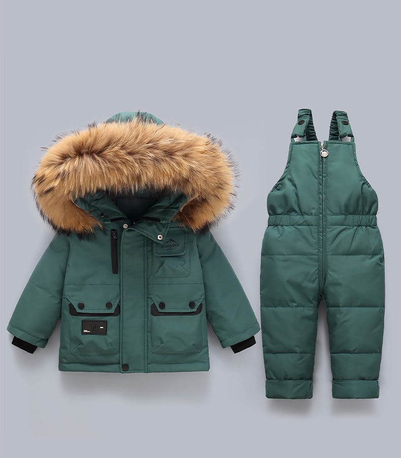 Piumino per bambini 2025, neonato, 1-5 anni, ragazzi e ragazze, nuovo set invernale in due pezzi, top + tuta_voghion.com