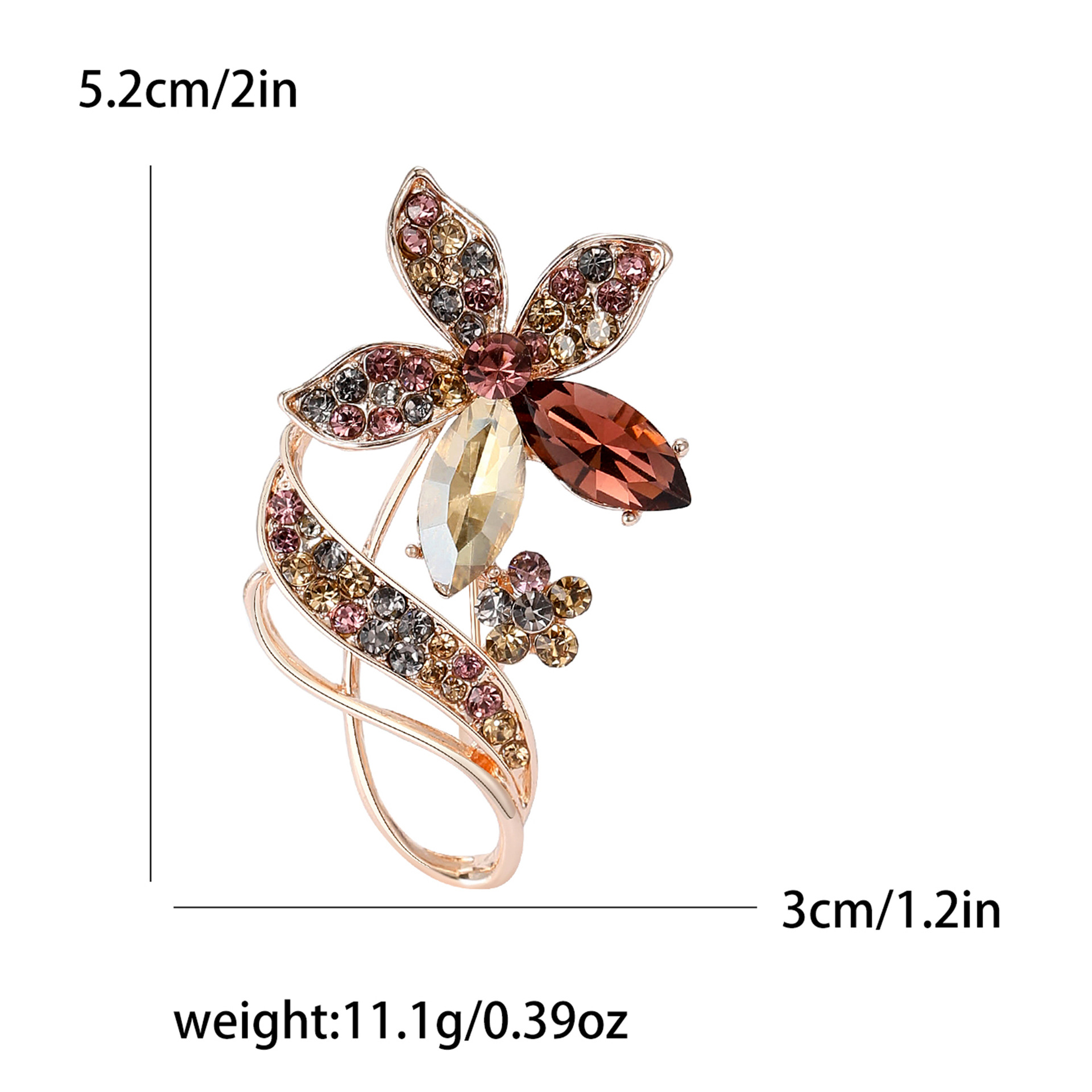 Elegant, Glam Style Elegant Glam Pin Flower Alloy Rhinestones Women's Brooches