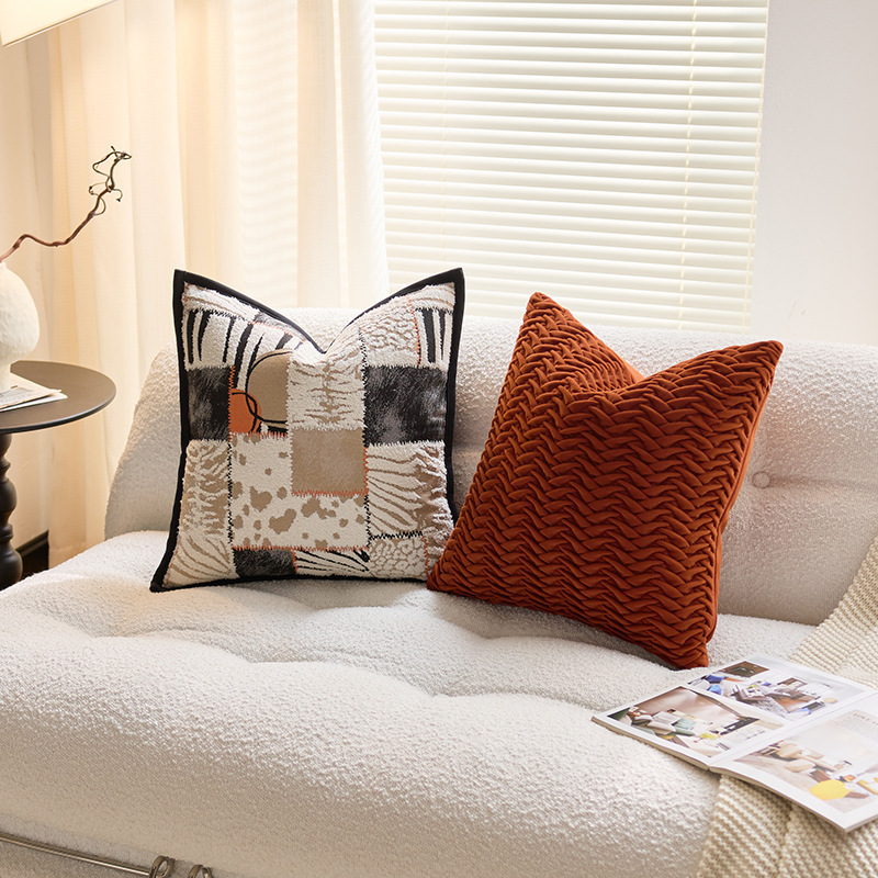 Ins ondas de punto línea abraza almohada cubierta dormitorio sofá sala de estar cubierta de almohada cuadrada moderna simple cojín desmontable