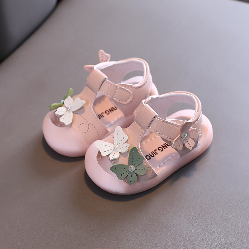 Sandali per bambine estive, suole morbide, berretti anti-calcio, scarpe per bambini di 1-2 anni, scarpette da principessa per giovani_voghion.com
