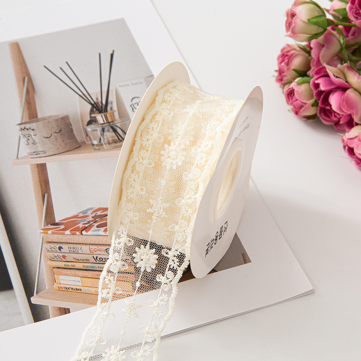 透明レースウェビングメッシュ刺繍ミルクシルク DIY リボンヘアアクセサリー花包装衣類アクセサリー