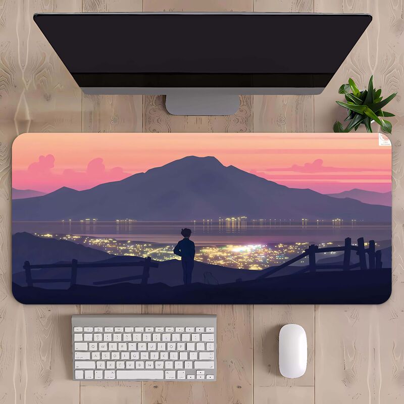 マウスパッド特大山岳風景キーボードパッド特大厚手縁取り大型デスクパッド一件代発|undefined